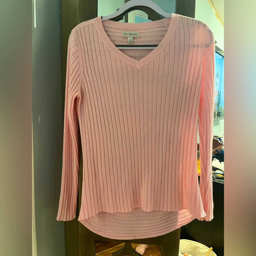 Pink Kim Roger’s cable knit blouse - never worn